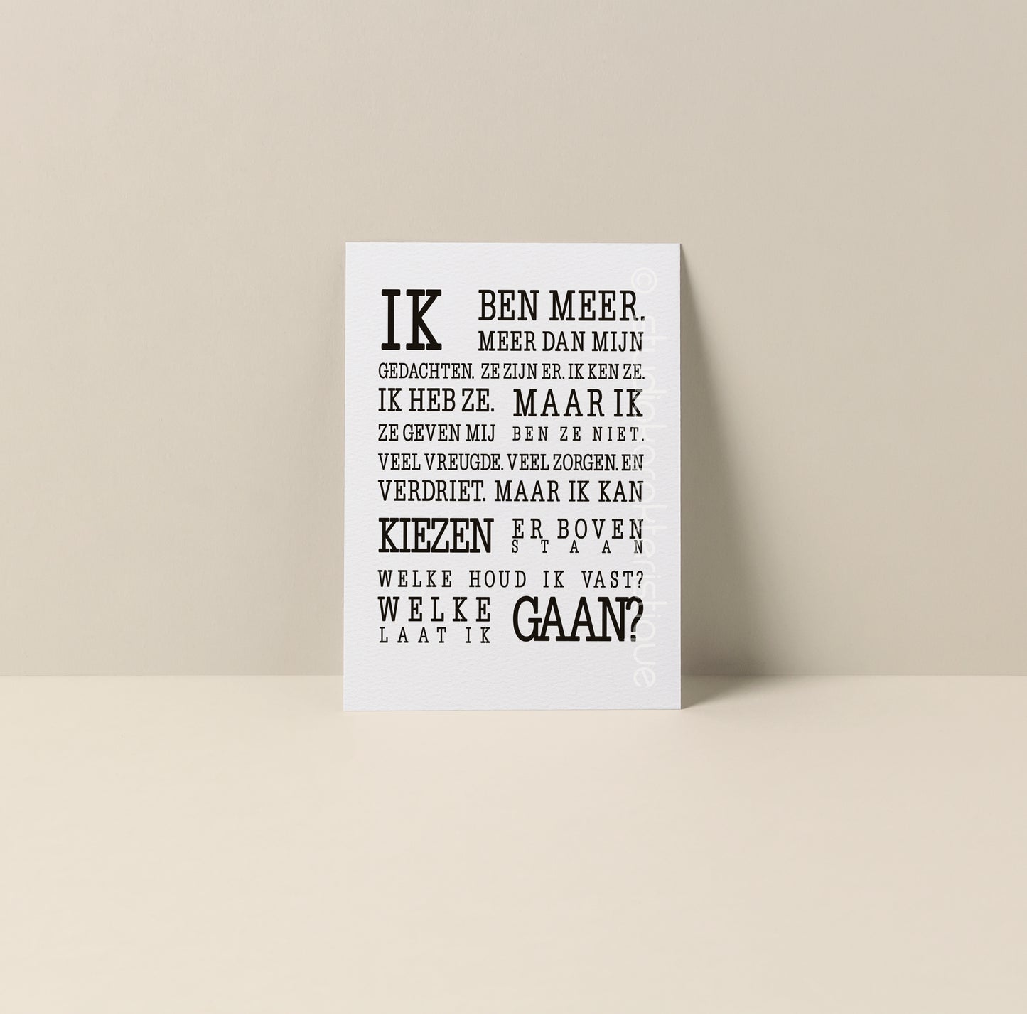 Ik ben meer dan mijn gedachten - A5-print - Studio Karakteristique