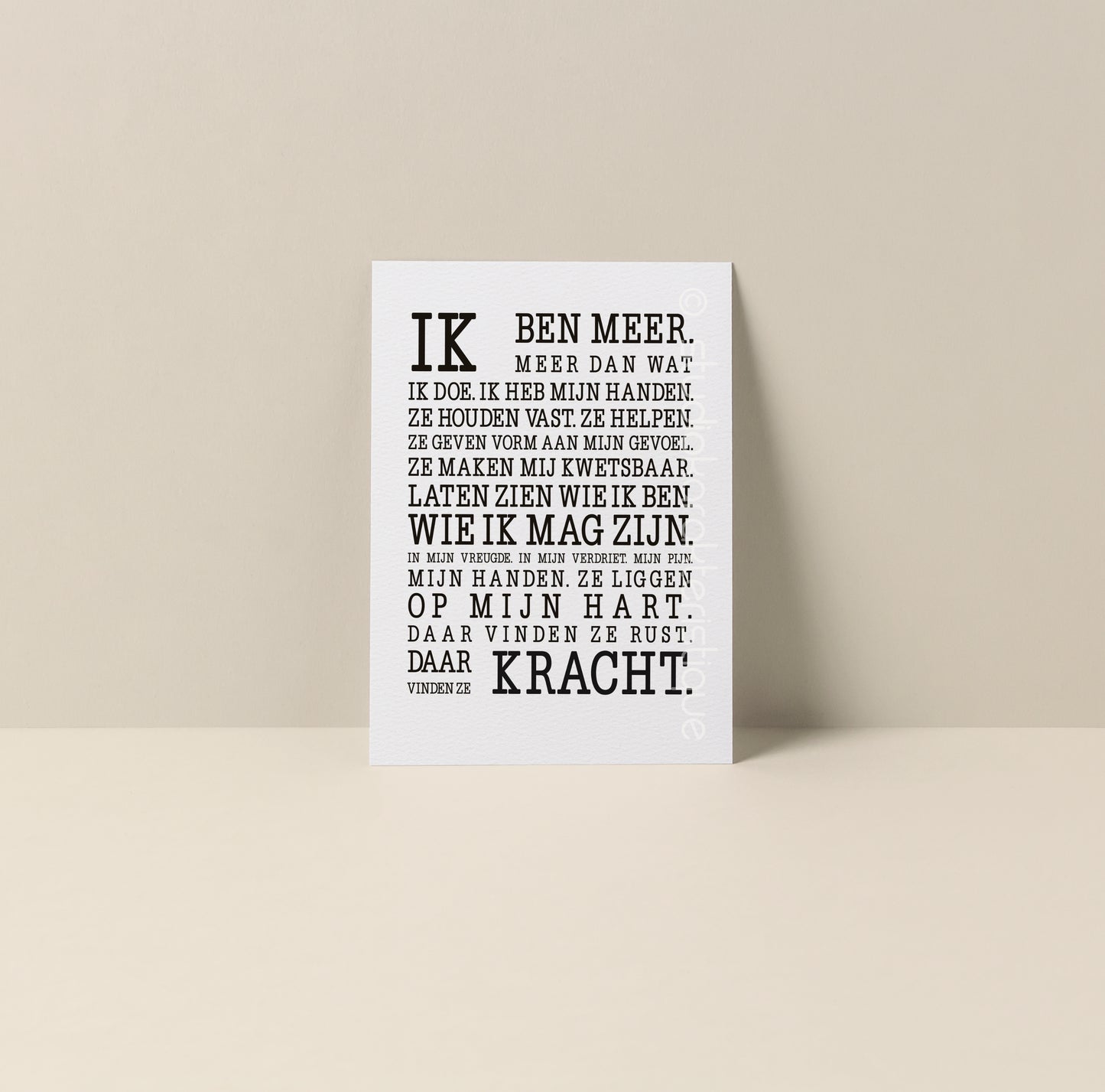Ik ben meer dan wat ik doe - A5-print - Studio Karakteristique
