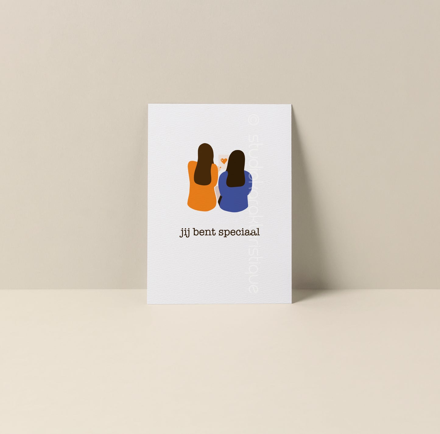 Jij bent speciaal - oranje & blauw - A5-print - Studio Karakteristique