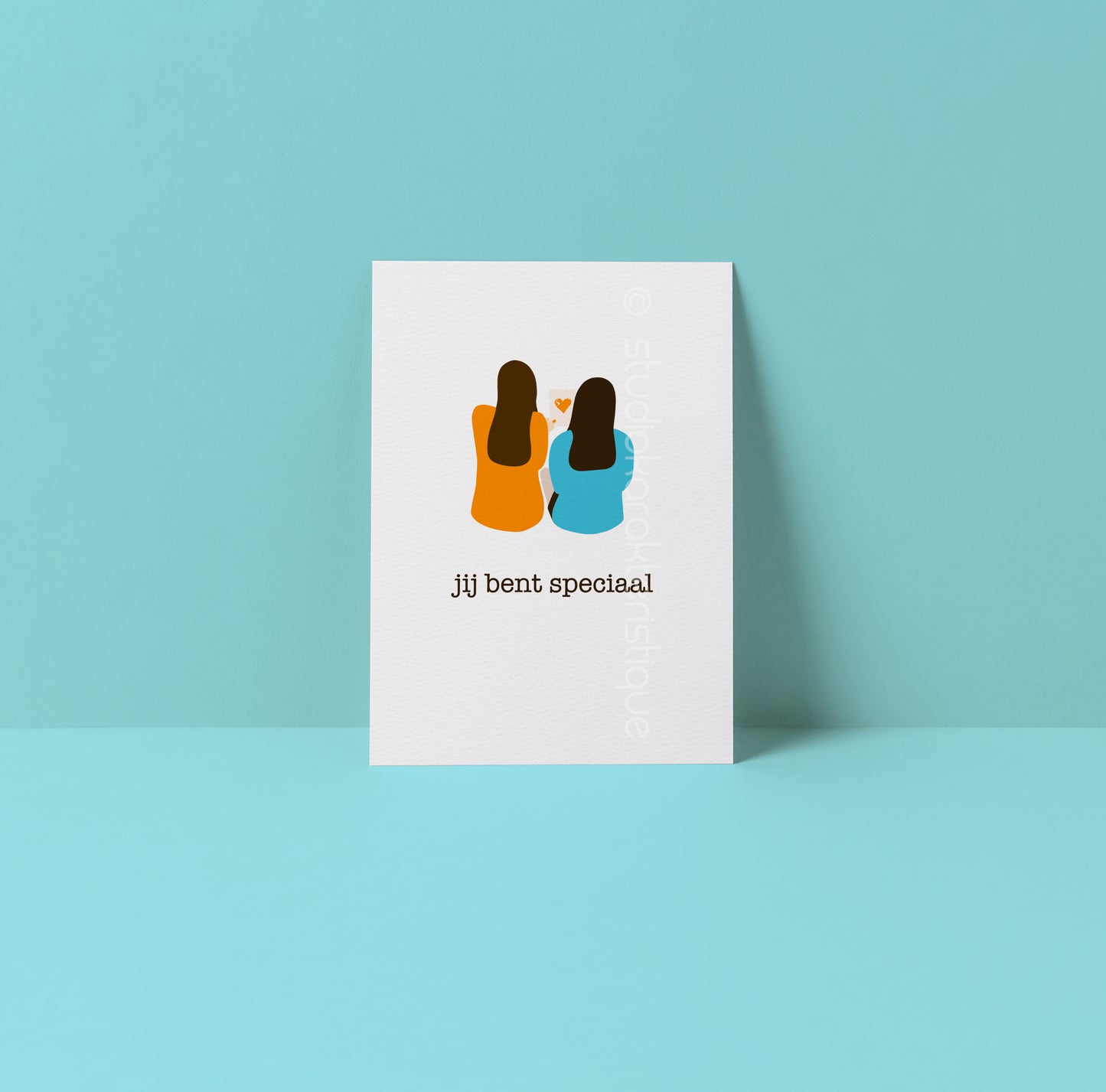Jij bent speciaal - turquoise & blauw - A5-print - Studio Karakteristique