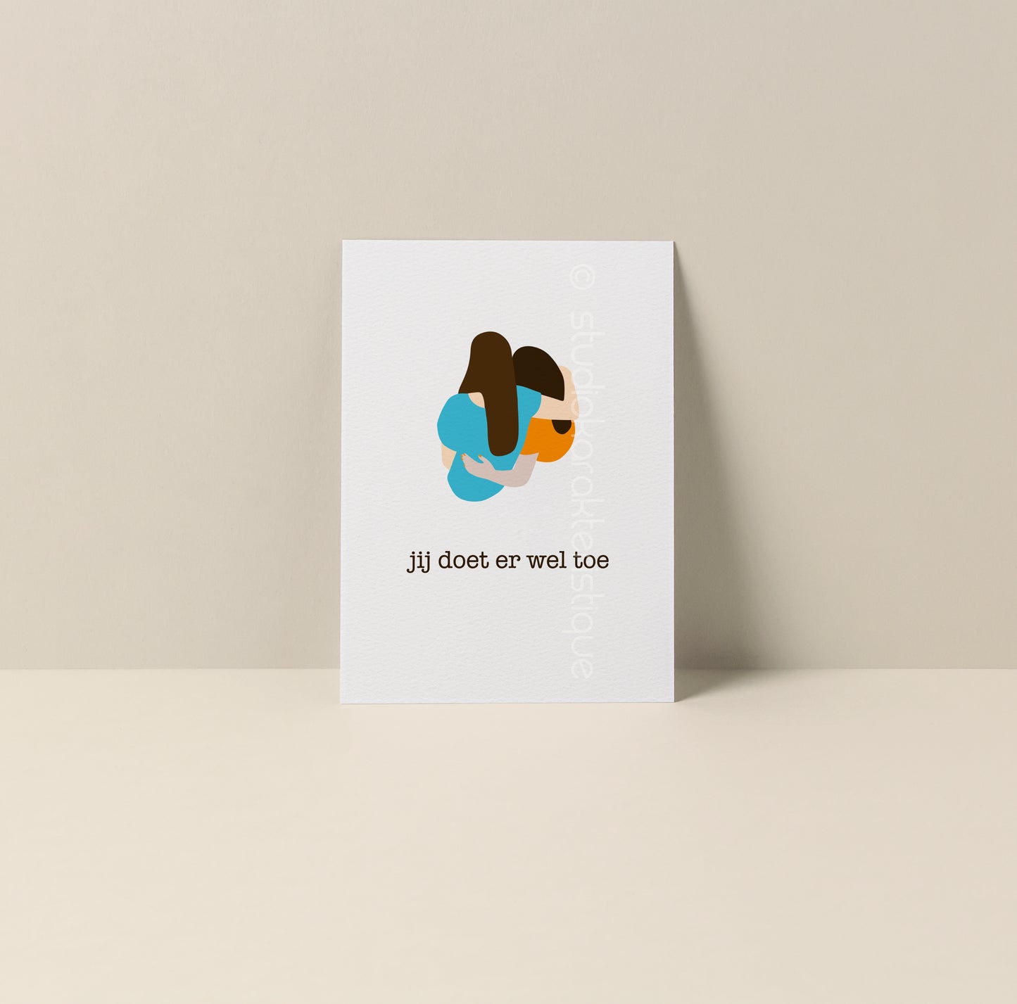 Jij doet er wel toe - turquoise & oranje - A5-print - Studio Karakteristique
