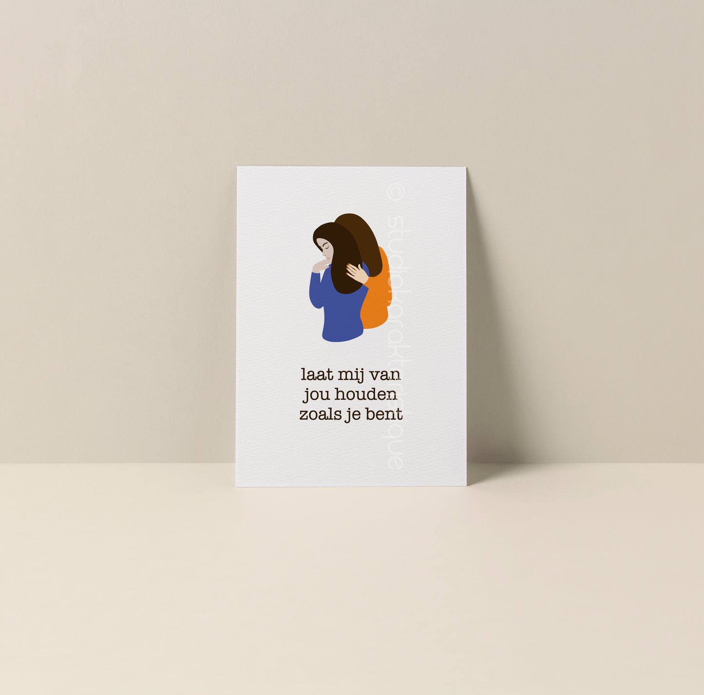 Laat mij van jou houden - oranje & blauw - A5-print - Studio Karakteristique