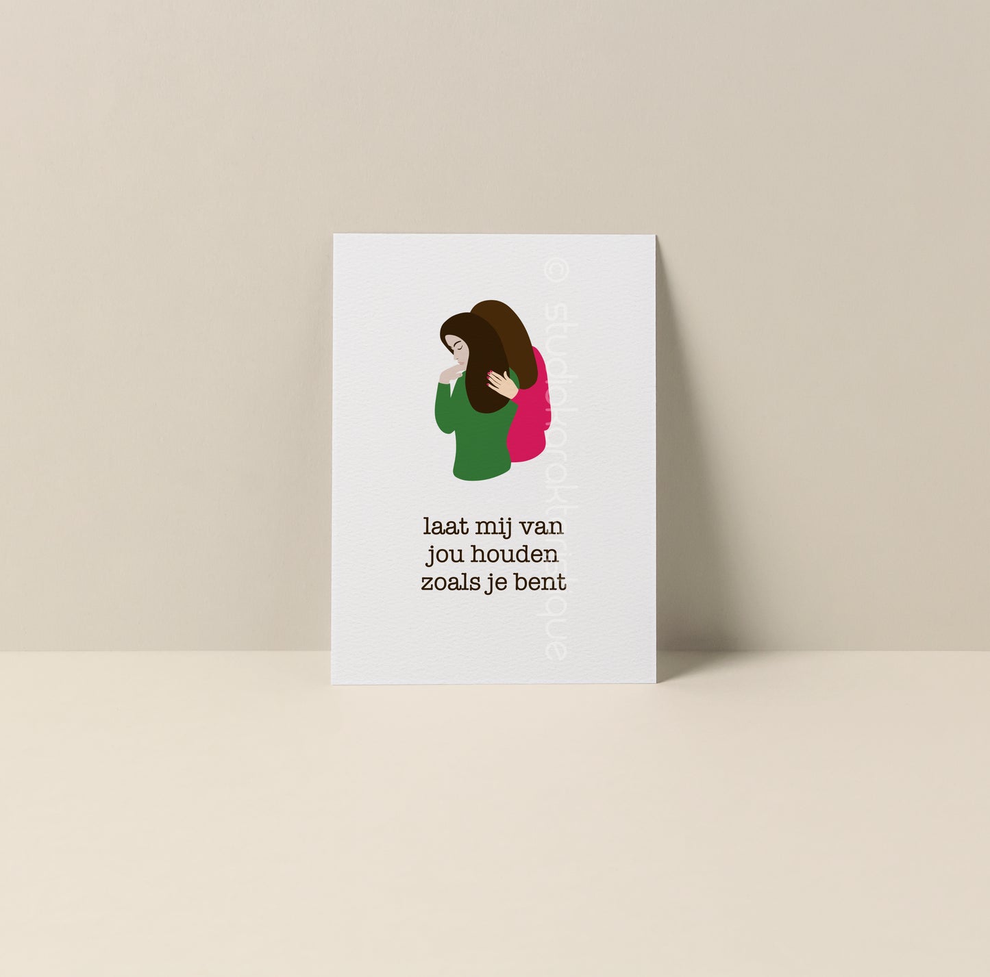 Laat mij van jou houden - roze & groen - A5-print - Studio Karakteristique