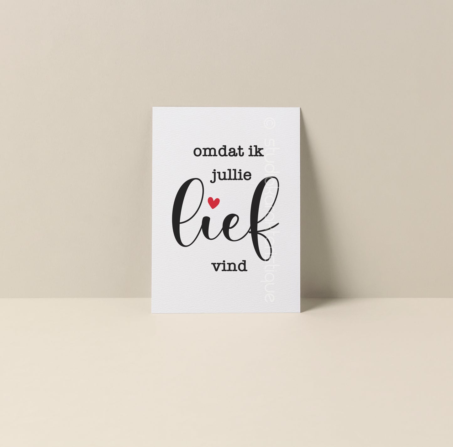 Omdat ik jullie lief vind - A5-print - Studio Karakteristique
