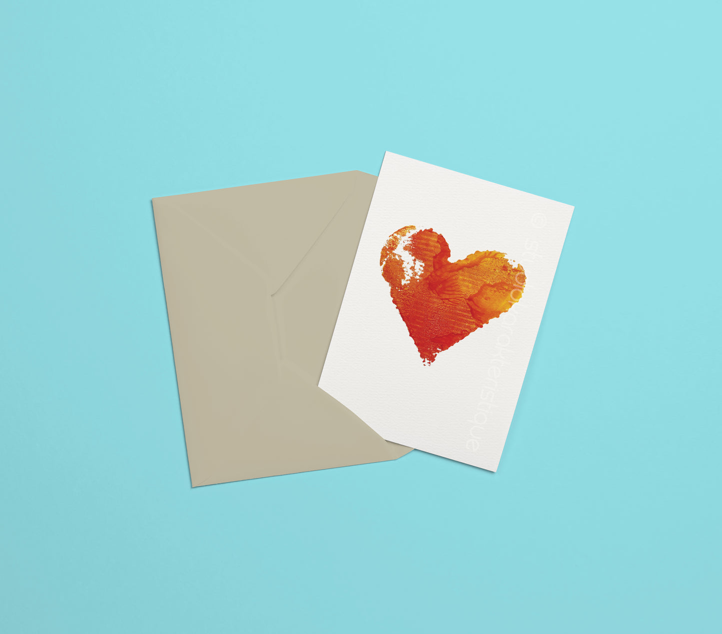 Oranje hart - A5-print - met envelop - Studio Karakteristique