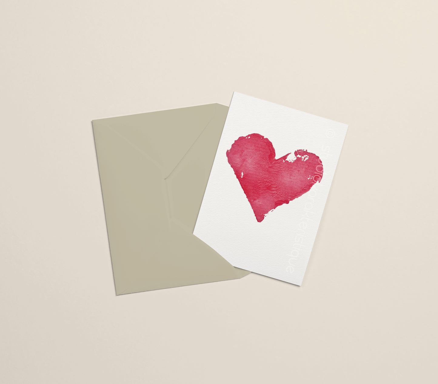 Roze hart - A5-print - met envelop - Studio Karakteristique