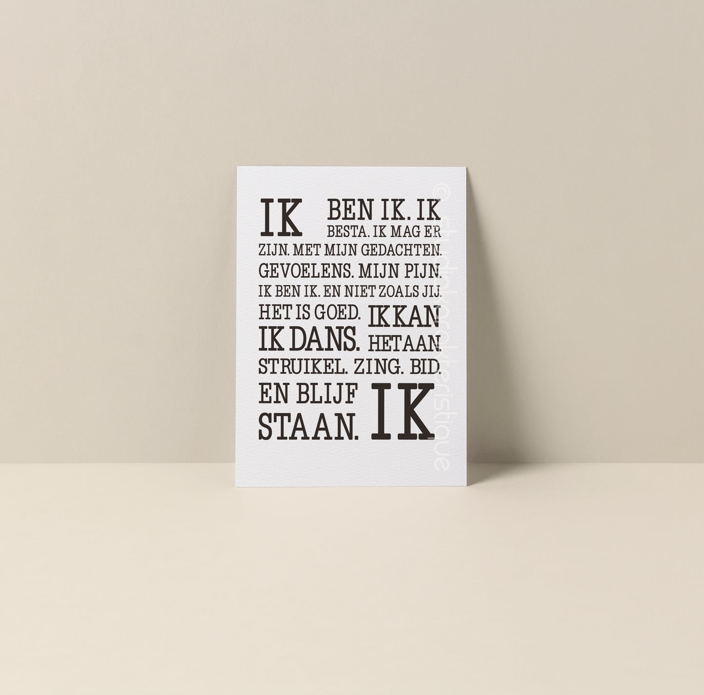 Ik ben ik - A5-print - Studio Karakteristique