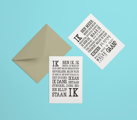 Ik ben ik & Ik ben meer dan mijn gedachten - A5-prints - met envelop - Studio Karakteristique