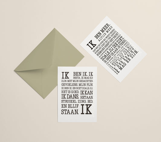 Ik ben ik & Ik ben meer dan wat er over mij wordt gezegd - A5-prints - met envelop - Studio Karakteristique