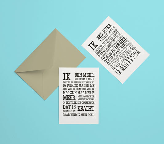 Ik ben meer dan mijn emoties & Ik ben meer dan wat er over mij wordt gezegd - A5-prints - met envelop - Studio Karakteristique