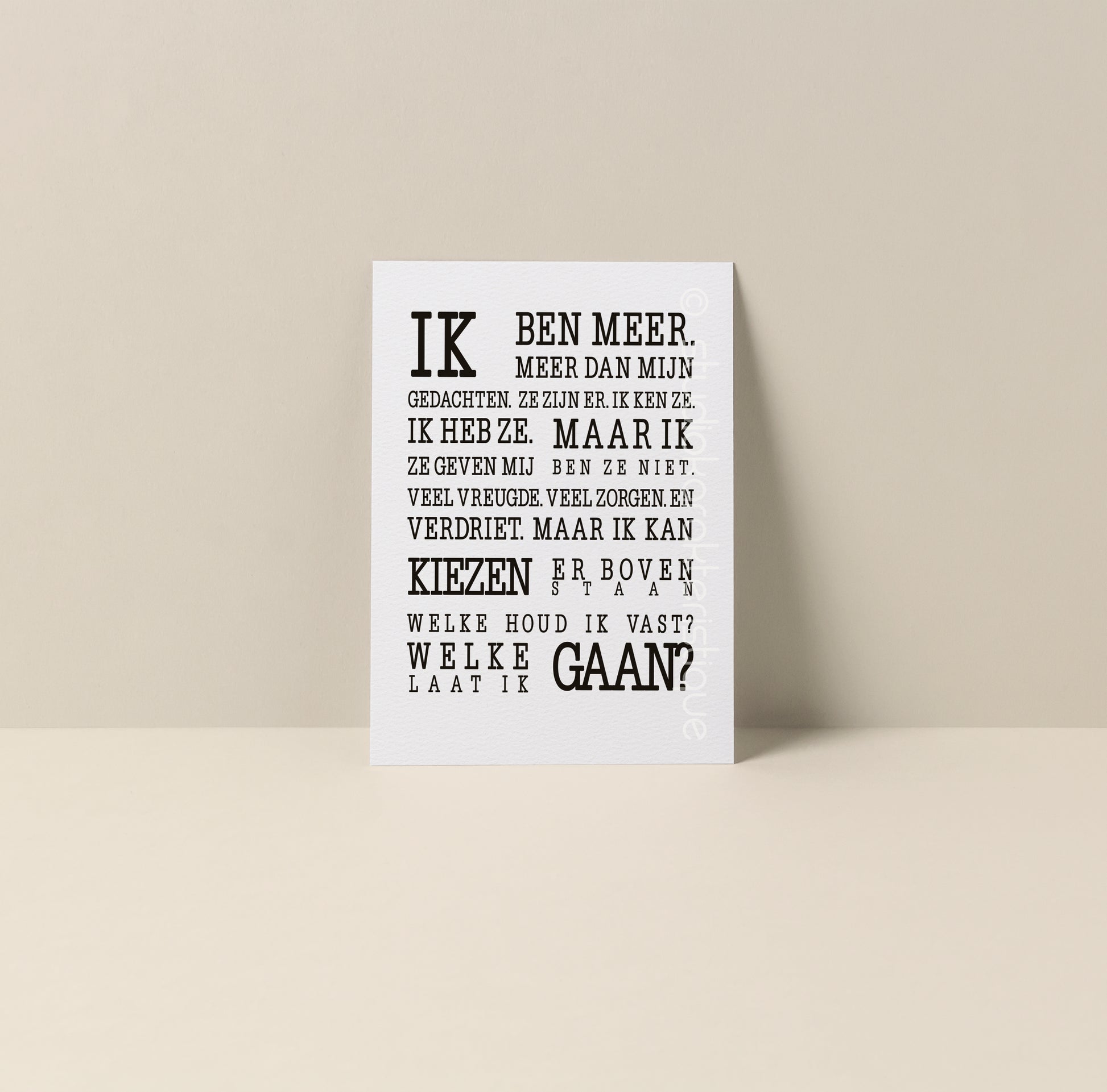 Ik ben meer dan mijn gedachten - A5-print - Studio Karakteristique