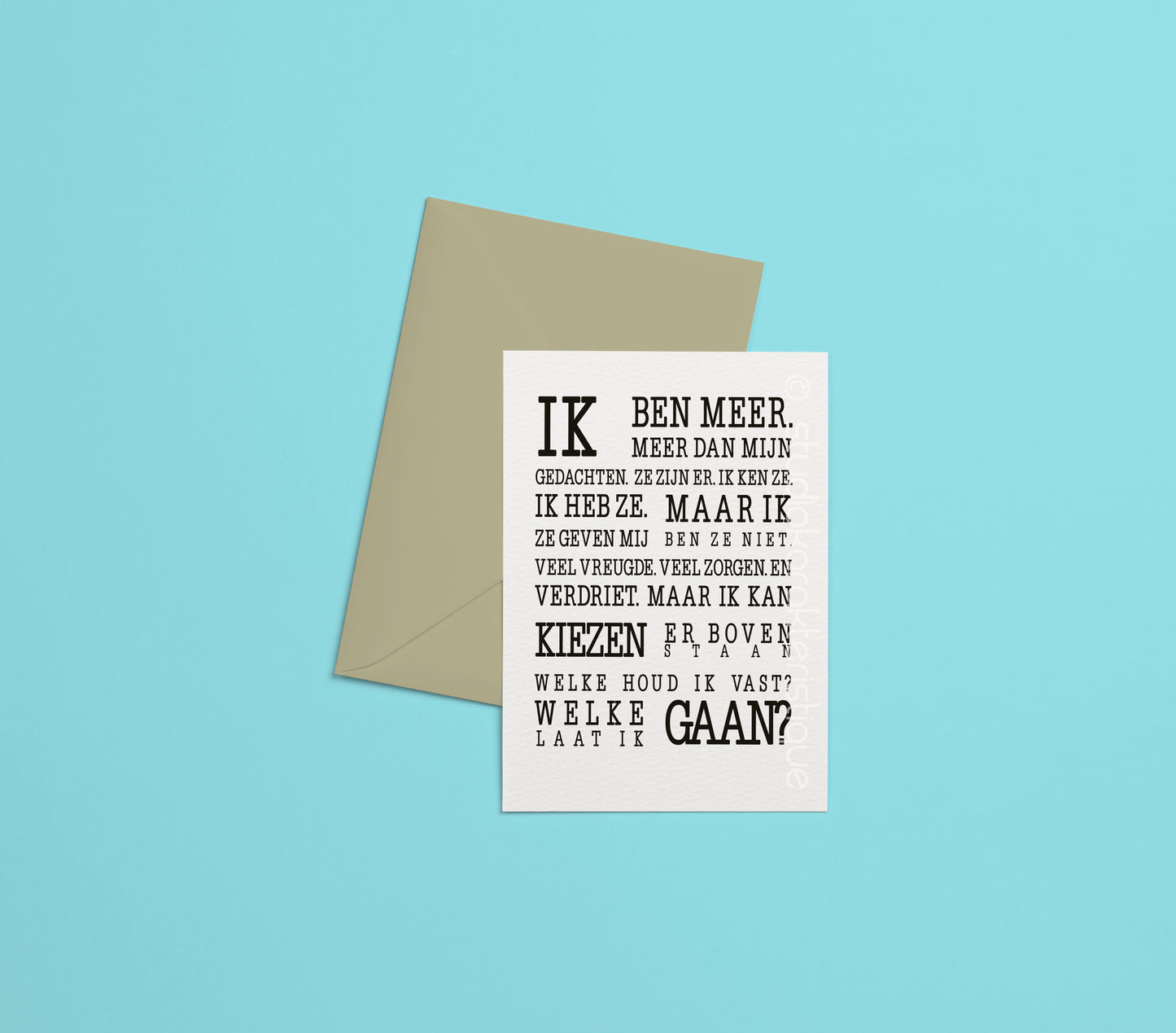 Ik ben meer dan mijn gedachten - A5-print - met envelop - Studio Karakteristique