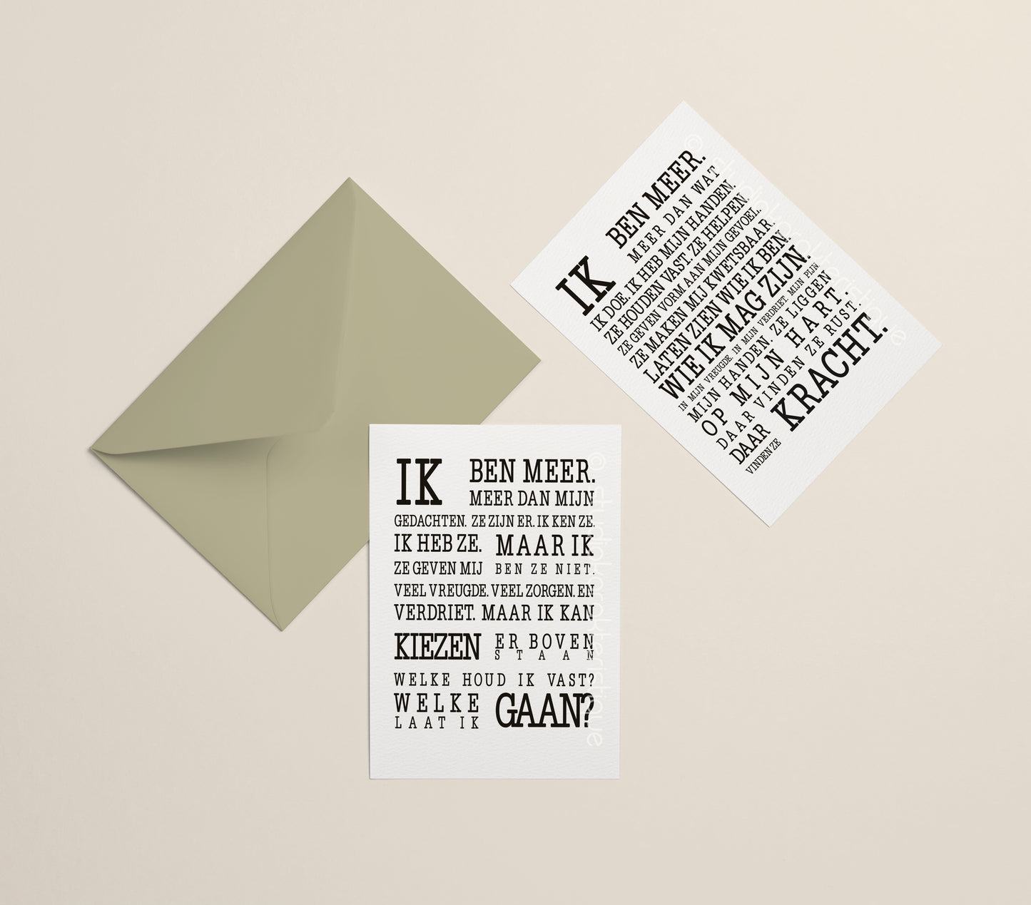 Ik ben meer dan mijn gedachten & Ik ben meer dan wat ik doe - A5-prints - met envelop - Studio Karakteristique