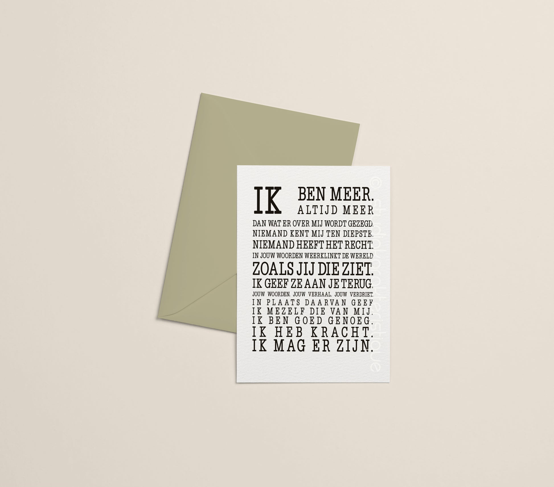 Ik ben meer dan wat er over mij wordt gezegd - A5-print - met envelop - Studio Karakteristique