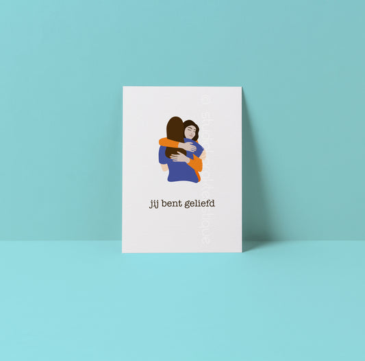 Jij bent geliefd - oranje & blauw - A5-print - Studio Karakteristique