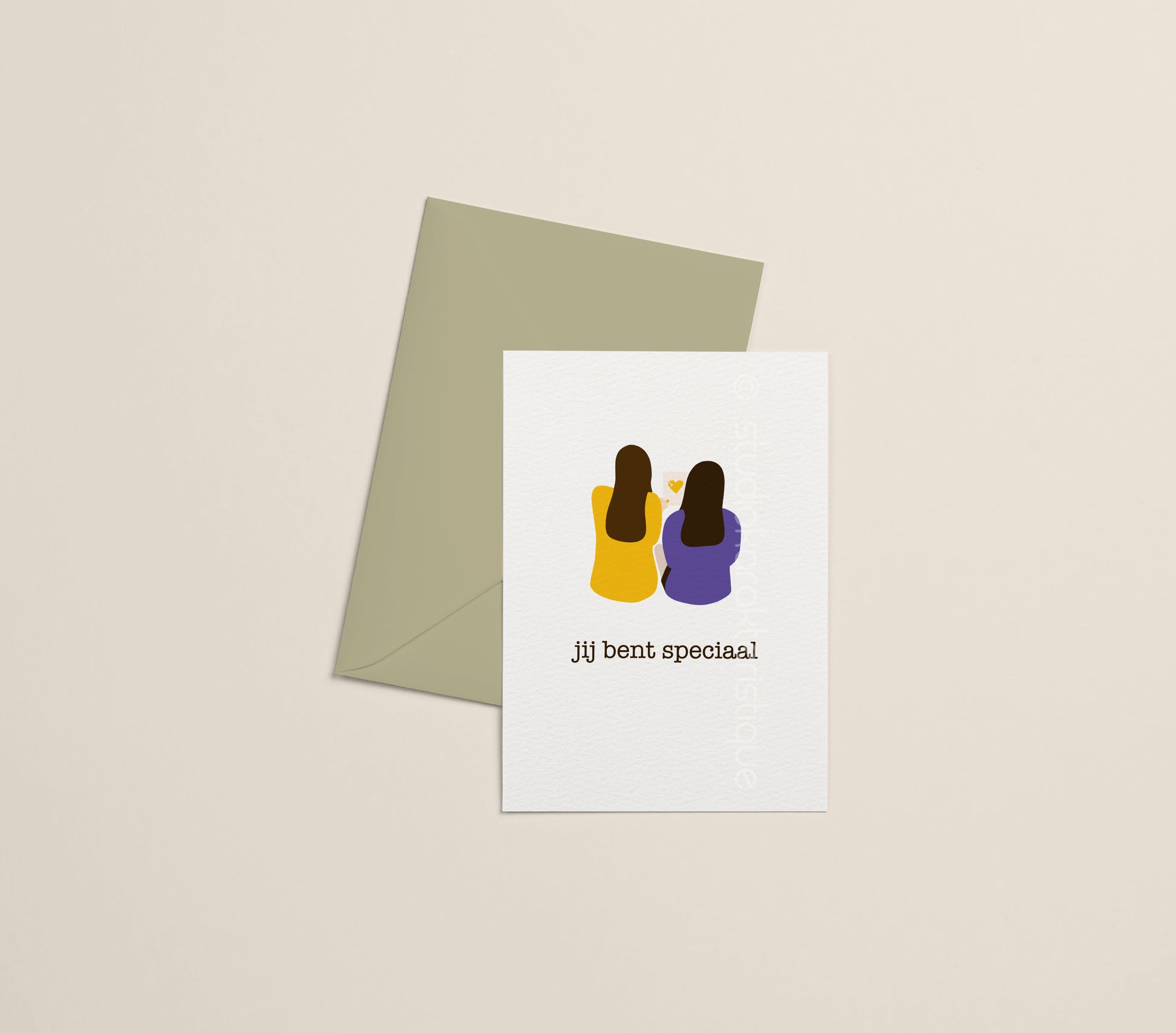 Jij bent speciaal - geel & paars - A5-print - met envelop - Studio Karakteristique