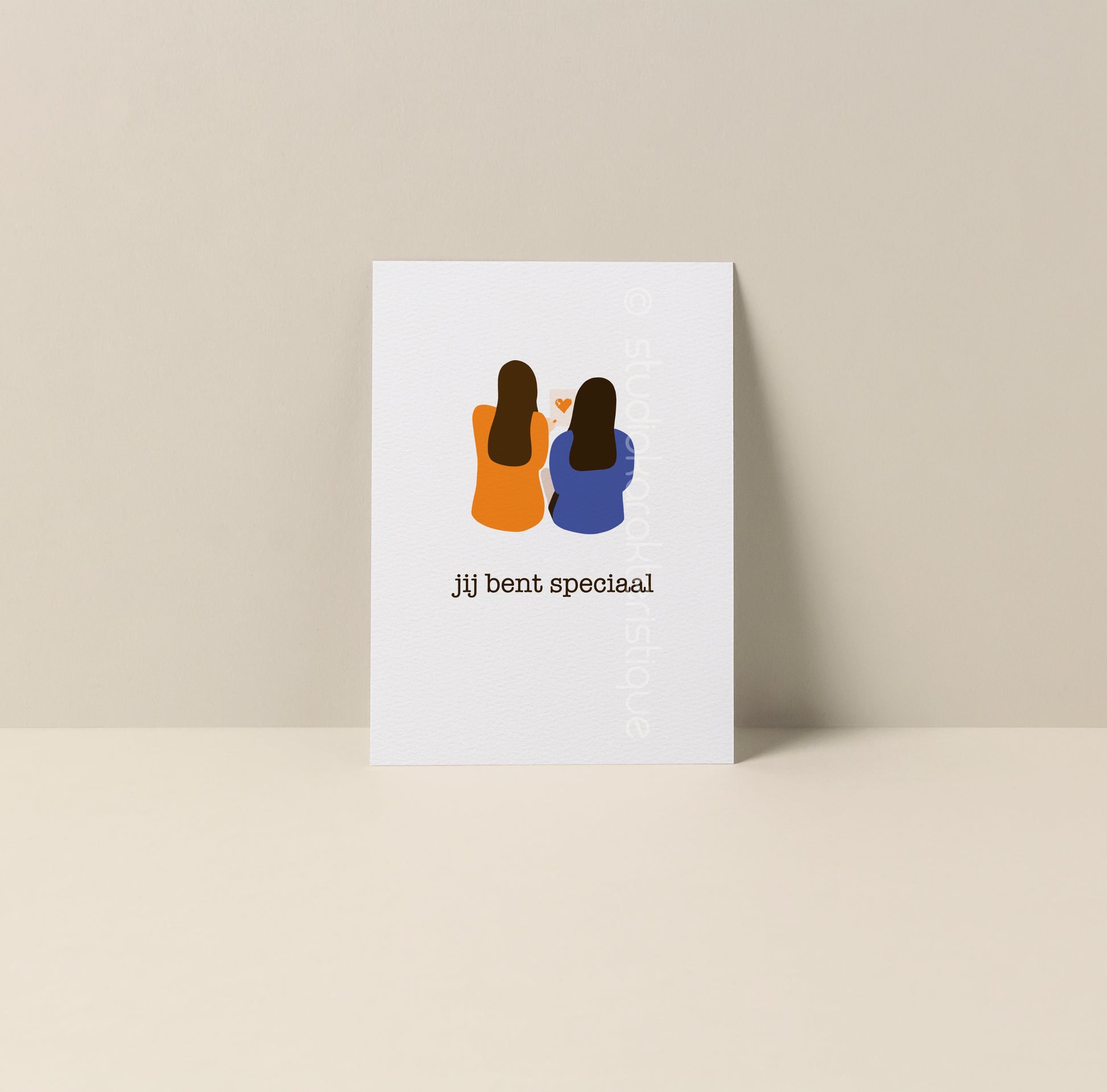 Jij bent speciaal - oranje & blauw - A5-print - Studio Karakteristique