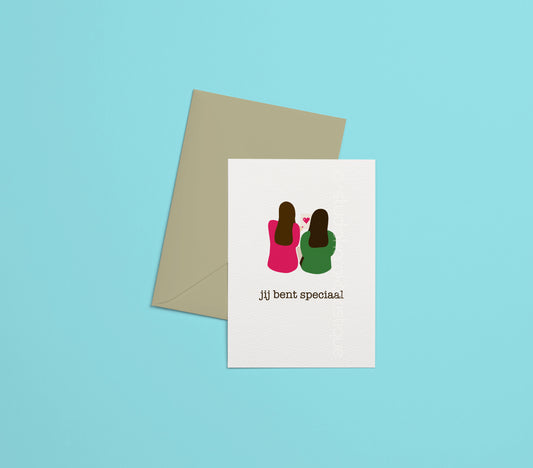 Jij bent speciaal - roze & groen - A5-print - Studio Karakteristique