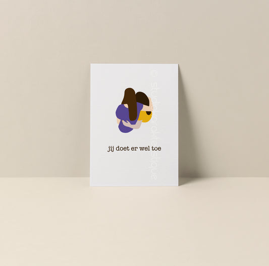 Jij doet er wel toe - geel & paars - A5-print - Studio Karakteristique