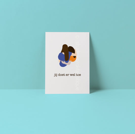 Jij doet er wel toe - oranje & blauw - A5-print - Studio Karakteristique