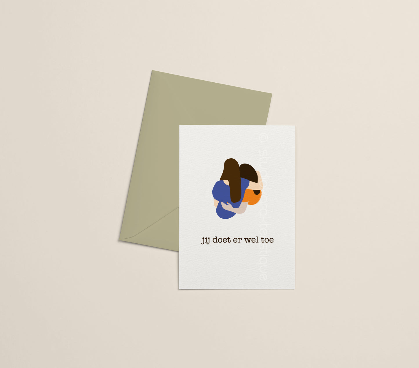 Jij doet er wel toe - oranje & blauw - A5-print - met envelop - Studio Karakteristique