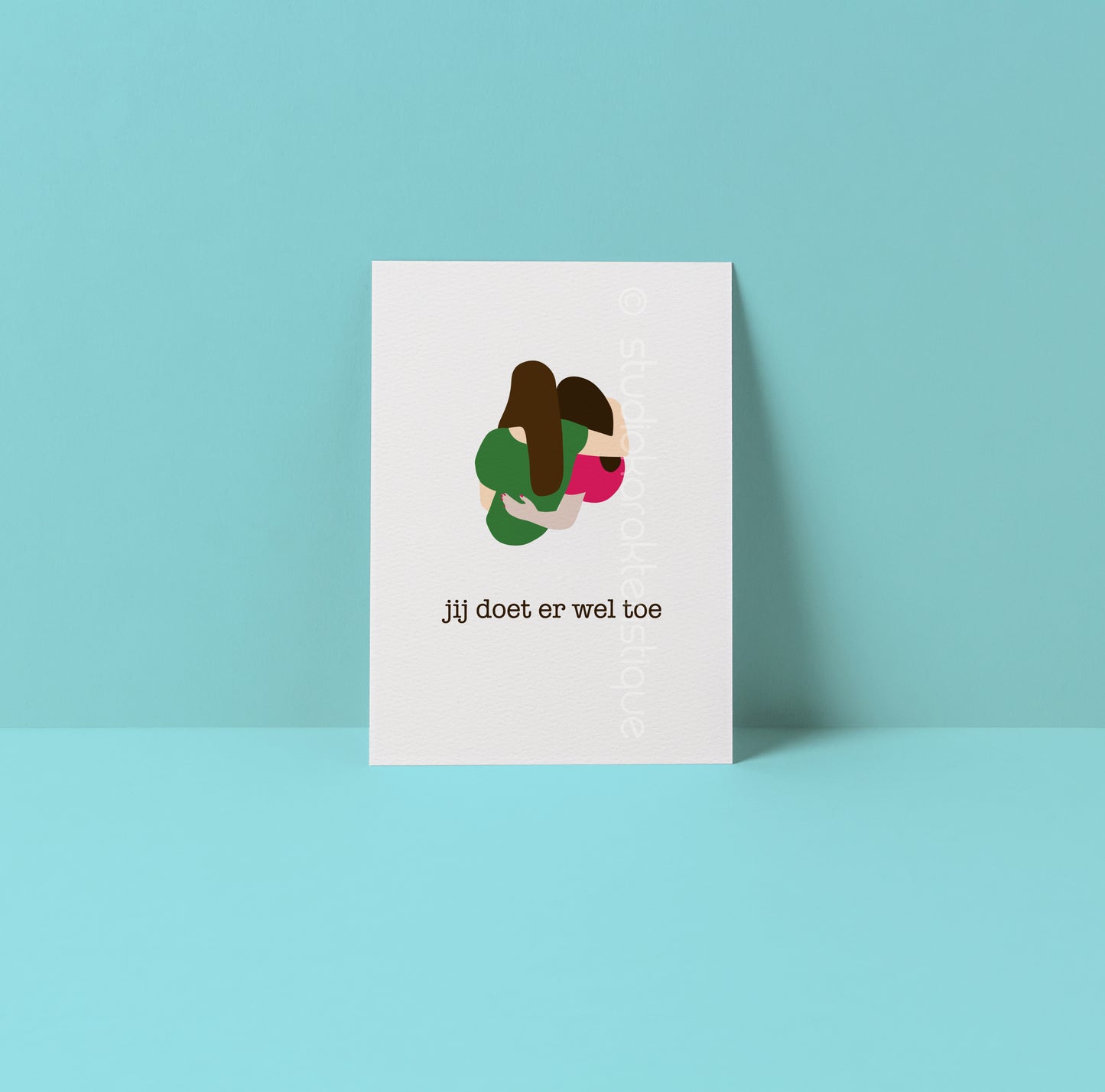 Jij doet er wel toe - roze & groen - A5-print - Studio Karakteristique