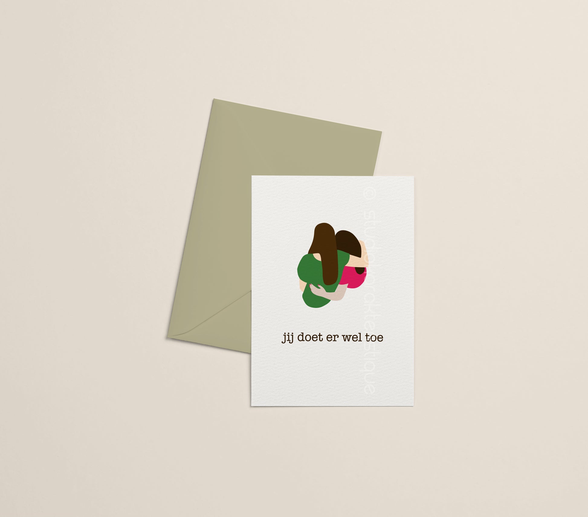 Jij doet er wel toe - roze & groen - A5-print - met envelop - Studio Karakteristique