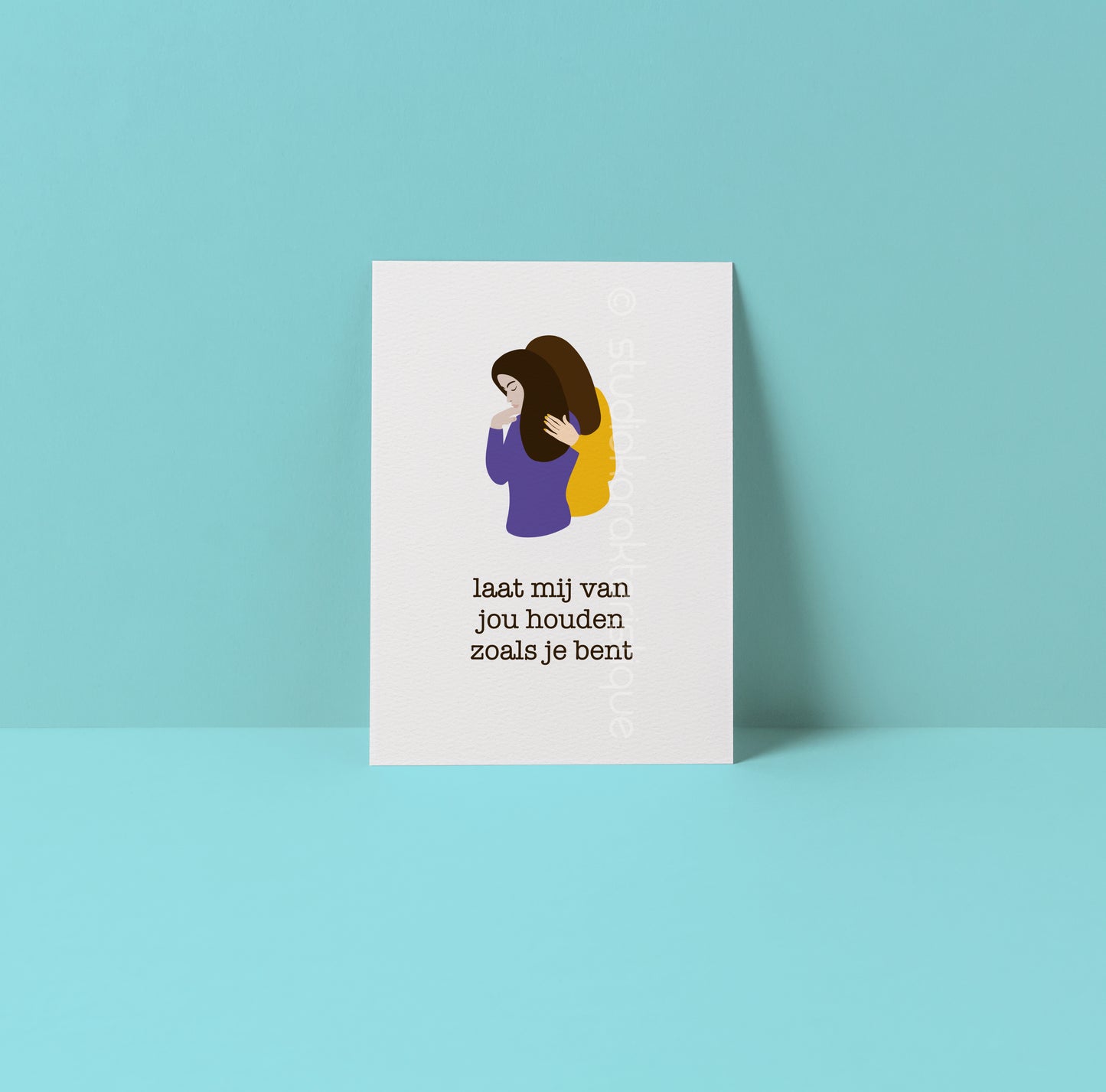 Laat mij van jou houden - geel & paars - A5-print - Studio Karakteristique