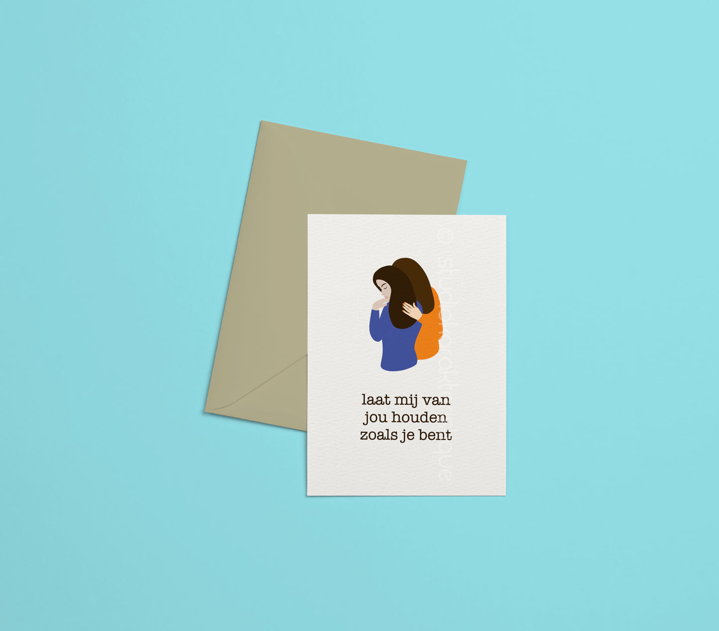 Laat mij van jou houden - oranje & blauw - A5-print - met envelop - Studio Karakteristique