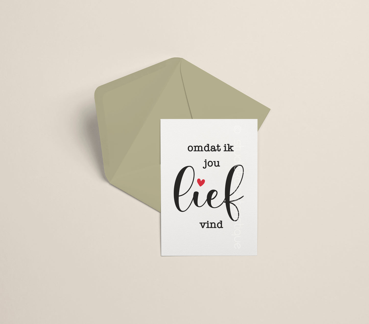 Omdat ik jou lief vind - A5-print - met envelop - Studio Karakteristique