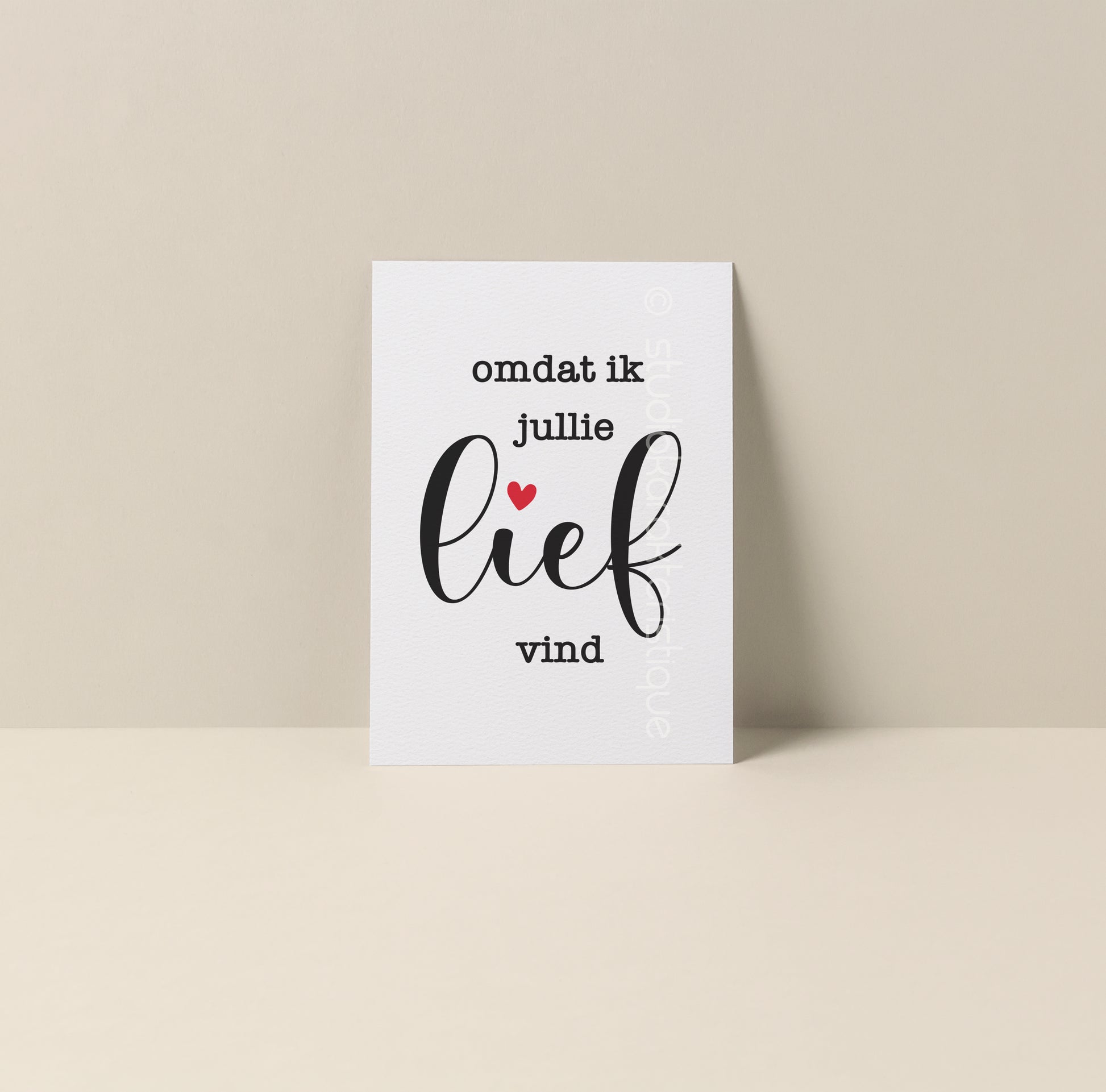 Omdat ik jullie lief vind - A5-print - Studio Karakteristique