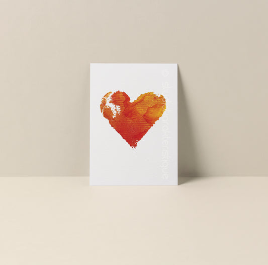 Oranje hart - A5-print - Studio Karakteristique